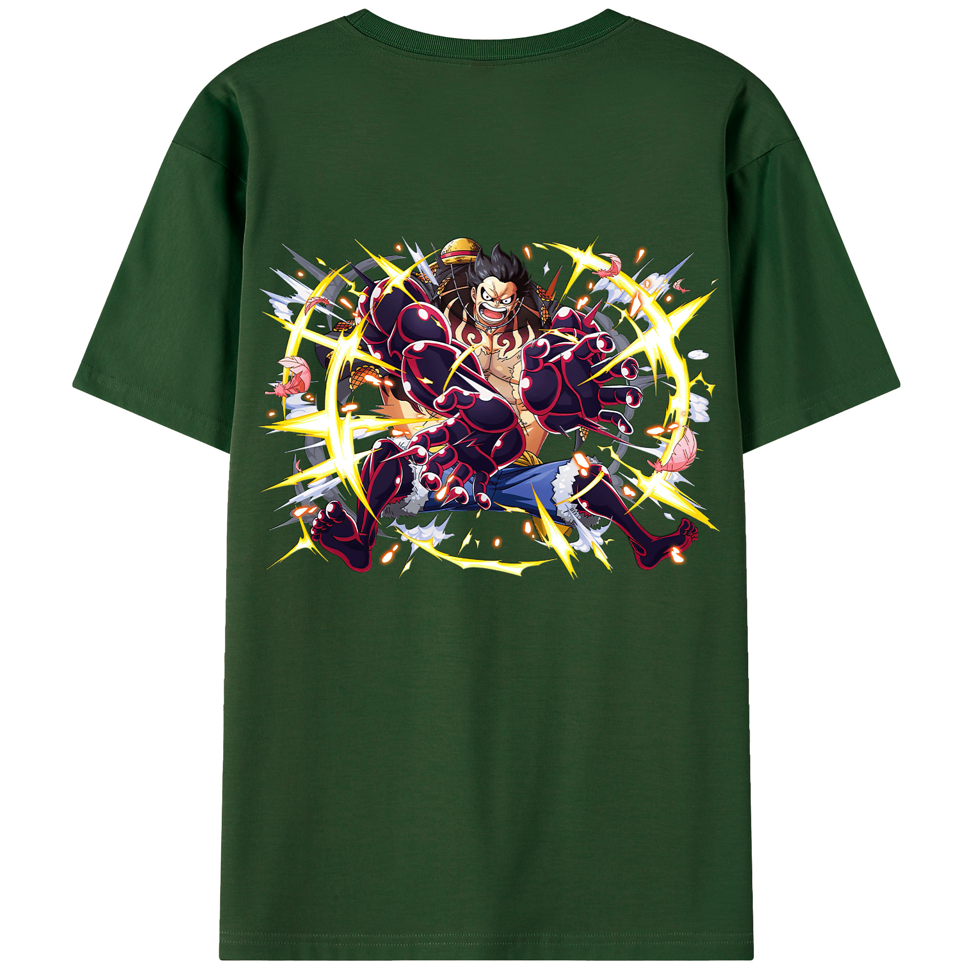 ワンピース モンキー・D・ルフィ ONE PIECE Monkey D. Luffy 綿100％半袖Tシャツ（背面プリント）